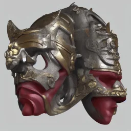 japanese style warrior mask 3D blender colorfull