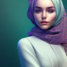 hijab portrait, 8k resolution, flower head and body, beautiful