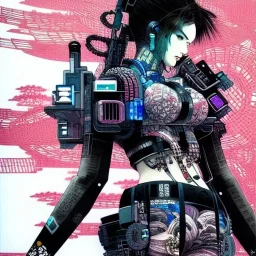 beautiful cyberpunk girl, hyper detailed, hyperdetailed, intricately detailed, illustration by <Katsushika Hokusai> <Yoji Shinkawa>,