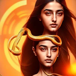 ananya pandey,close up , hot snake goddess , golden hour