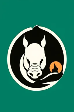 rhinoceros + egg +fierce + logo simple