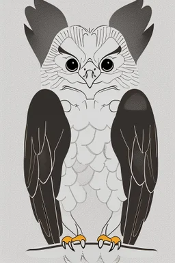 A delightful coloring page design showcasing an adorable baby eagle in a charmingly naive art style. The artist has skillfully created a whimsical scene with minimal details and a focus on bold, thick black outlines. The endearing fox, prominently positioned in the center, is the highlight of this illustration. The all-white background beautifully complements the simplistic design, allowing young artists to unleash their creativity. As the baby fox takes center stage, a subtle hint of its