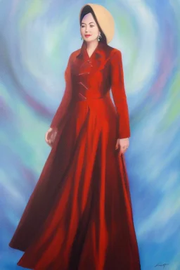 Full body portrait, painting, medium shot lady Spacecore