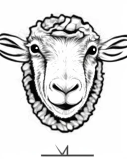 I want a goat head in vector black and white white background