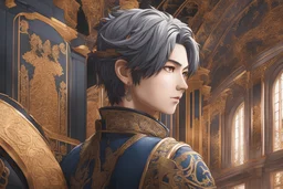 Gojo satoru in 8k dinamk anime drawing style, non-eyes, close picture, fantasy world, intricate details, highly detailed, high details, detailed portrait, masterpiece,ultra detailed, ultra quality