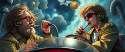 gokart mozart and stevie wonderfull bewildered looks beyond really powerful, fantasy illustration