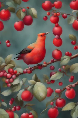 Bird & red fruits