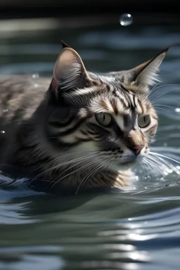 swimming cat