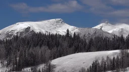 snow covered mountains