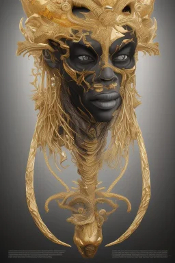 black male African Egyptian alien, cracks in the voodoo head, wicked, eyes, crown, Elephant, 8k, finely detailed, photo realistic, tiger turquoise skull head gold dragon space alien snow skeleton gold fang teeth silver crown silver eyes