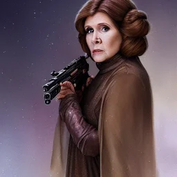[[extrem beautiful Carrie Fisher as Princess Leia]] :: [[photorealistic brown eyes, short hair, head and shoulders portrait, 8k resolution concept art portrait by Greg Rutkowski, Artgerm, WLOP, Alphonse Mucha, dynamic lighting, hyperdetailed, intricately detailed, trending on Artstation, triadic colors, Unreal Engine 5, volumetric lighting]]