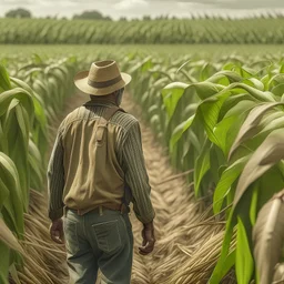 Farmer in a corn field