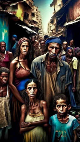 World celebrities, poor people, in a Brazilian city hdr