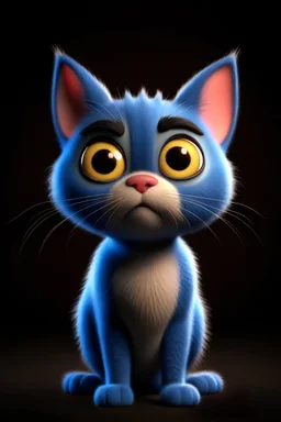 A cat looking at you, pixar style, 3d illustration