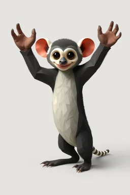 hi poly Mud Crab Monkey Opossum T-pose just the character and simple background