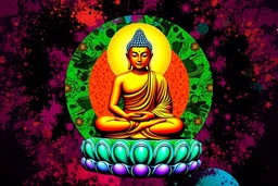 pop art pixels 1000 images budha in the style of picasso