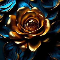 Create dark gold rose blue background
