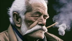 Old man smoking