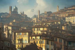 Cats cats on rooftops +colorful Italian town on sea+bologna+genoa street+Italian medieval town++alphonse mucha, greg rutkowski,matte painting, cryengine, hyper detailed, felix kelly, fantasy art, seb mckinnon