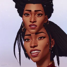 Woman, happy, expressive, emotive, smiling, pouting lips, African American, afro hair, kinky hair, coily hair, blizzard, snow, red sweater, delta sigma theta, snow angel, hazel colored eyes, snow man, snowflake,snowball,short hair, no makeup, natural colored lips, snowflake necklace, outlidrawz, #blackgirlmagic, alfred darling