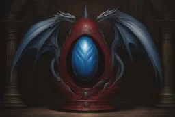 a blue dragonegg full of red lightning. h. r. giger. dark horror setting. painted by Anne Stokes