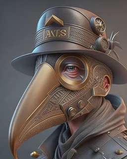 Best quality, masterpiece, ultra high definition,Futuristic, cyberpunk, Plague doctor mask, Comic style