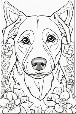 coloring book page of a dog