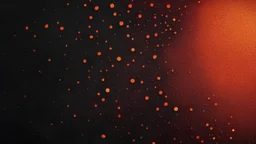 Red orange white illuminated spots on black, grainy color gradient background, noise texture effect, copy space