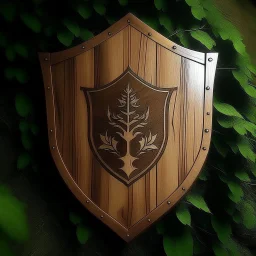 The Last Of Us Fireflies logo but as a Knight wooden shield