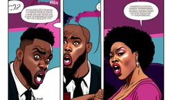 2 panels: one with an angry black lady screams on phone the other panel shows Tyrone using a sybian