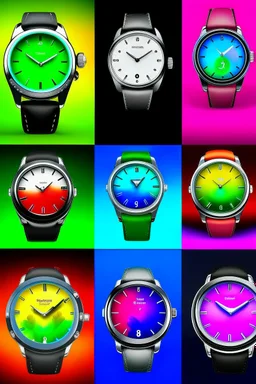 act as image generation prompt engineer having in depth experience of giving prompts for image generation give six best picture of key word rainbow watch