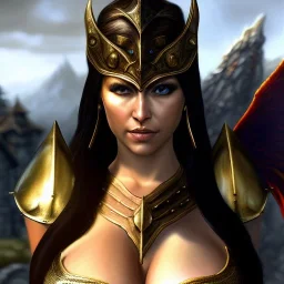 ultra detailed fullbody Portrait in oil on canvas of a beautiful busty woman with Skyrim Dragon priest mask and armor,extremely detailed digital painting, extremely detailed face,crystal clear Big eyes, mystical colors ,perfectly centered image, perfect composition,rim light, beautiful lighting, 8k, stunning scene,extremely sharp detail, finely tuned detail, ultra high definition raytracing, in the style of robert e howard and pablo oliveira and Ken Kelley and Ohrai Noriyoshi and Simon Bisley