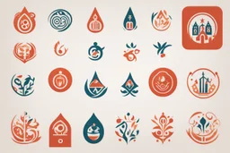 славянский стиль, сказочность, абстрактное, простые значки для школы Медногорья