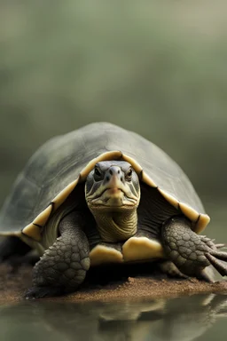 retrato de una tortuga estilo romantico
