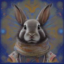 girl rabbit with blue third aye, aboriginal, dot painting, indiginous, dot, mud, dream-time, abstract, dots, natural pigment, extremely sharp detail, finely tuned detail, ultra high definition, 8 k, unreal engine 5, ultra sharp focus, art germ and Paul Lewin and Kehinde Wiley