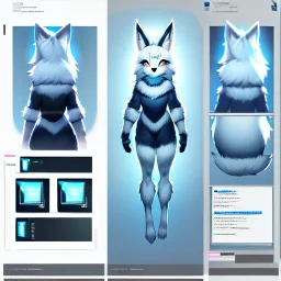  a fox fursona, well drawn, 8k, high quality, realistic, masterfully drawn, fur, furry, fursona reference sheet, in frame, full body portrait, anthropomorphic, screen for a face, cyberpunk, backlighting, soft coloring, pastel coloring