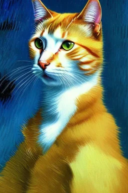 Portrait of a cat by Van Gogh