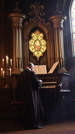 The phantom of the opera playing the Organ