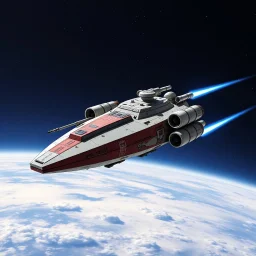 Star Wars styled small freighter ship wth side turrets