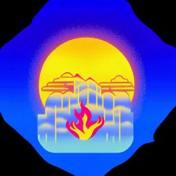 Alberta Fires, VaporWave, icon, forest fires, burning