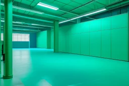 A bluish green facility zone made out of gel painted by Karl Wiener