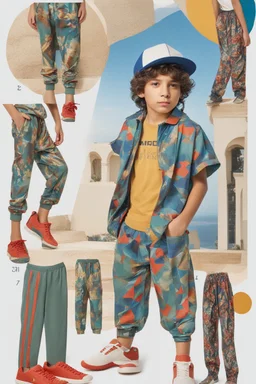 eleven year old mediterranean boy dressed track pants