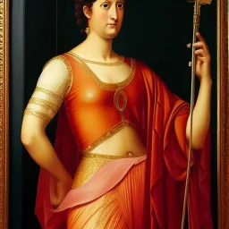 Full body portrait, painting, medium shot lady Hellenistic art