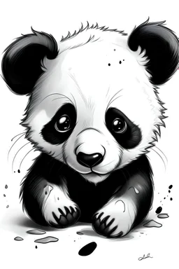 desenho panda filhote chorando