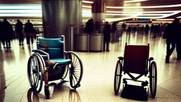 rusty and moldy broken wheelchair at turkish airlines gate