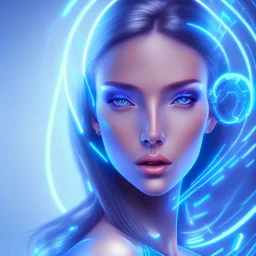 cyberblue, head, woman, portrai, tron