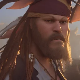 A pirate with long beard ray tracing 4k realistic