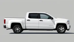 side of a generic pickup truck(white, mega cab), digital illustration