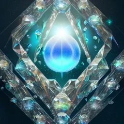  hedjuk,Tree of Life, crystal city crystalline in the sky, renderin, room, cosmic, opalescent, 100mm, opalescent, gemstones, crystals, object, other worldly,water, cristal rock ,bright, ice backg