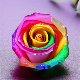 transparent multicolor crystal rose